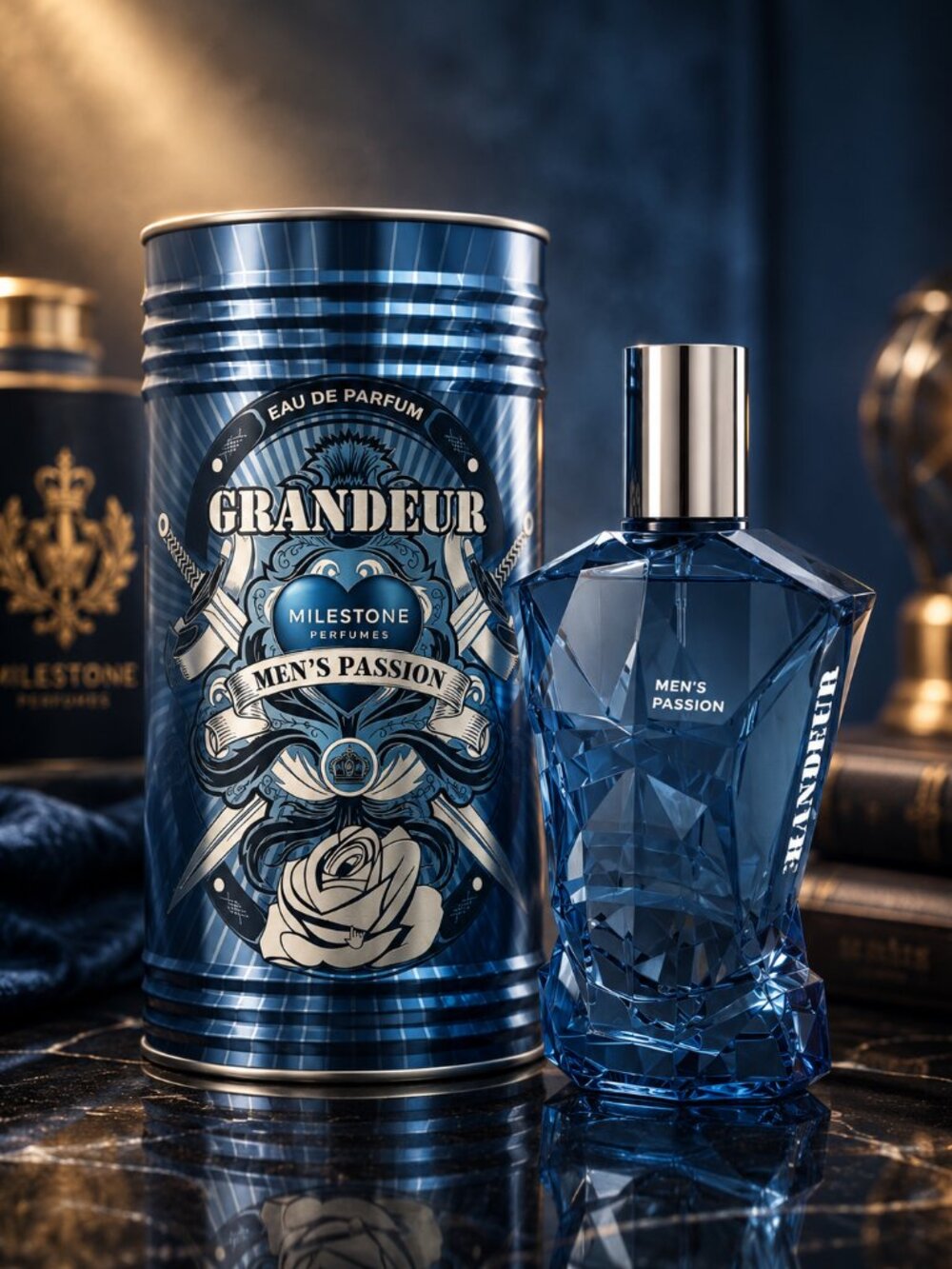 MILESTONE Grandeur Men's Passion Eau De Parfum 100ML 3.4FL. Oz